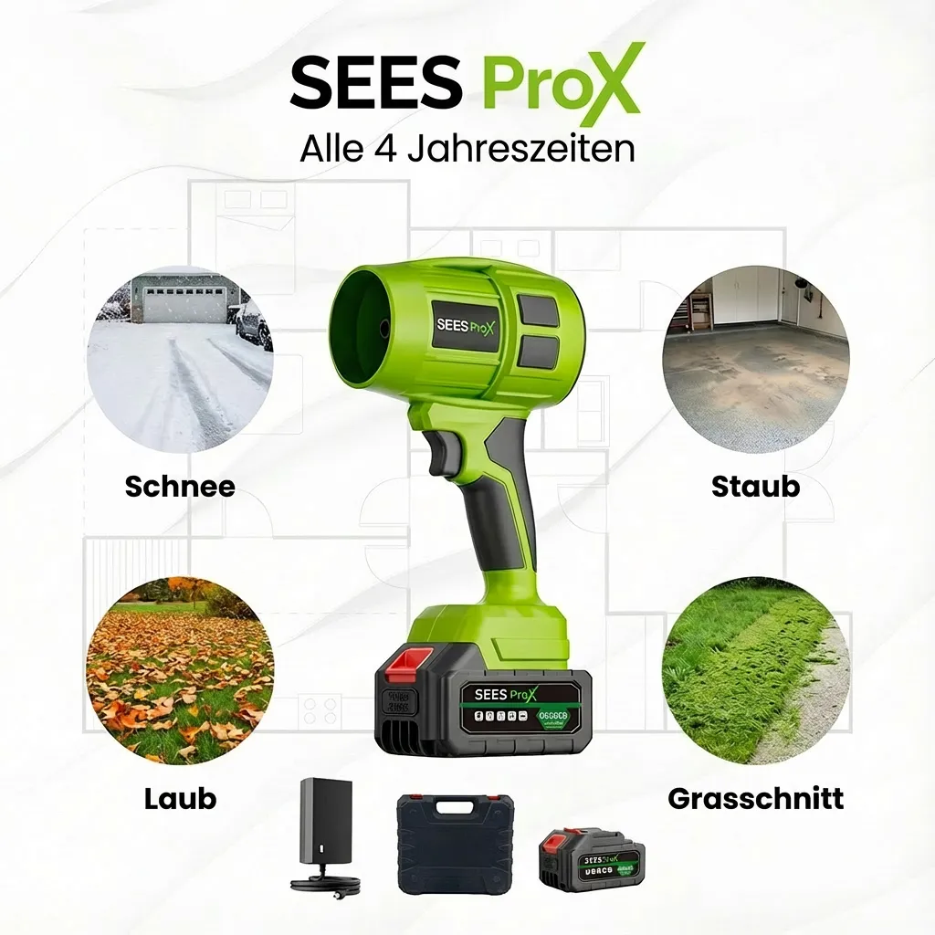 SEES ProX für alle 4 Jahreszeiten: Schnee, Staub, Laub und Grasschnitt